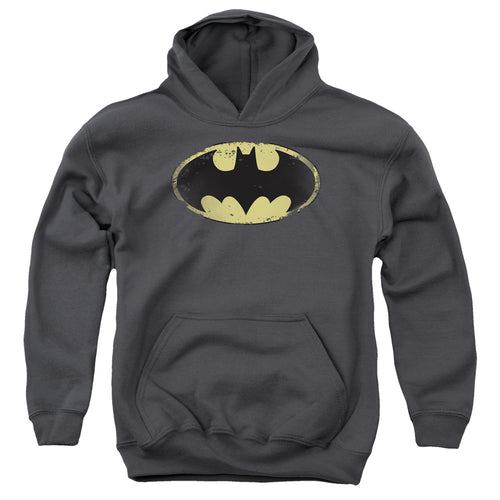 Batman - Distressed Shield Youth Pull Over Hoodie