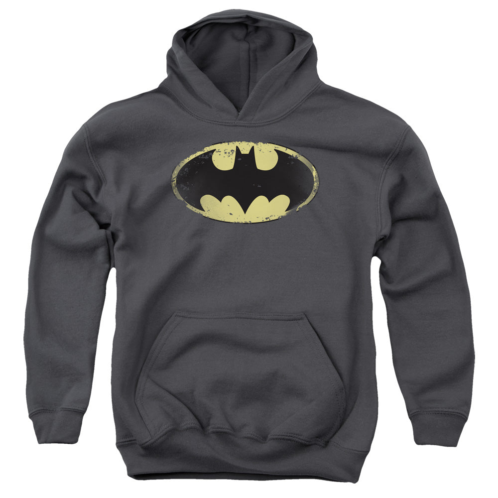 Batman - Distressed Shield Youth Pull Over Hoodie