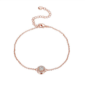 Single Solitare Swarovski Bracelet in 14K Rose Gold