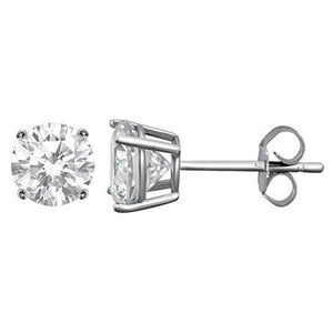 Swarovski Crystal Stud Earring in 14K White Gold Plated 6mm