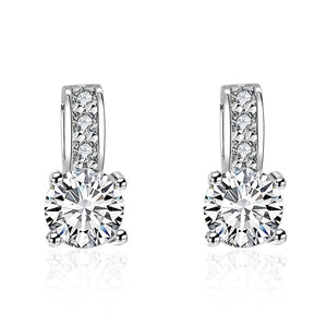 Princess Inspired Pav'e Swarovski Elements Earrings in 18K White Gold