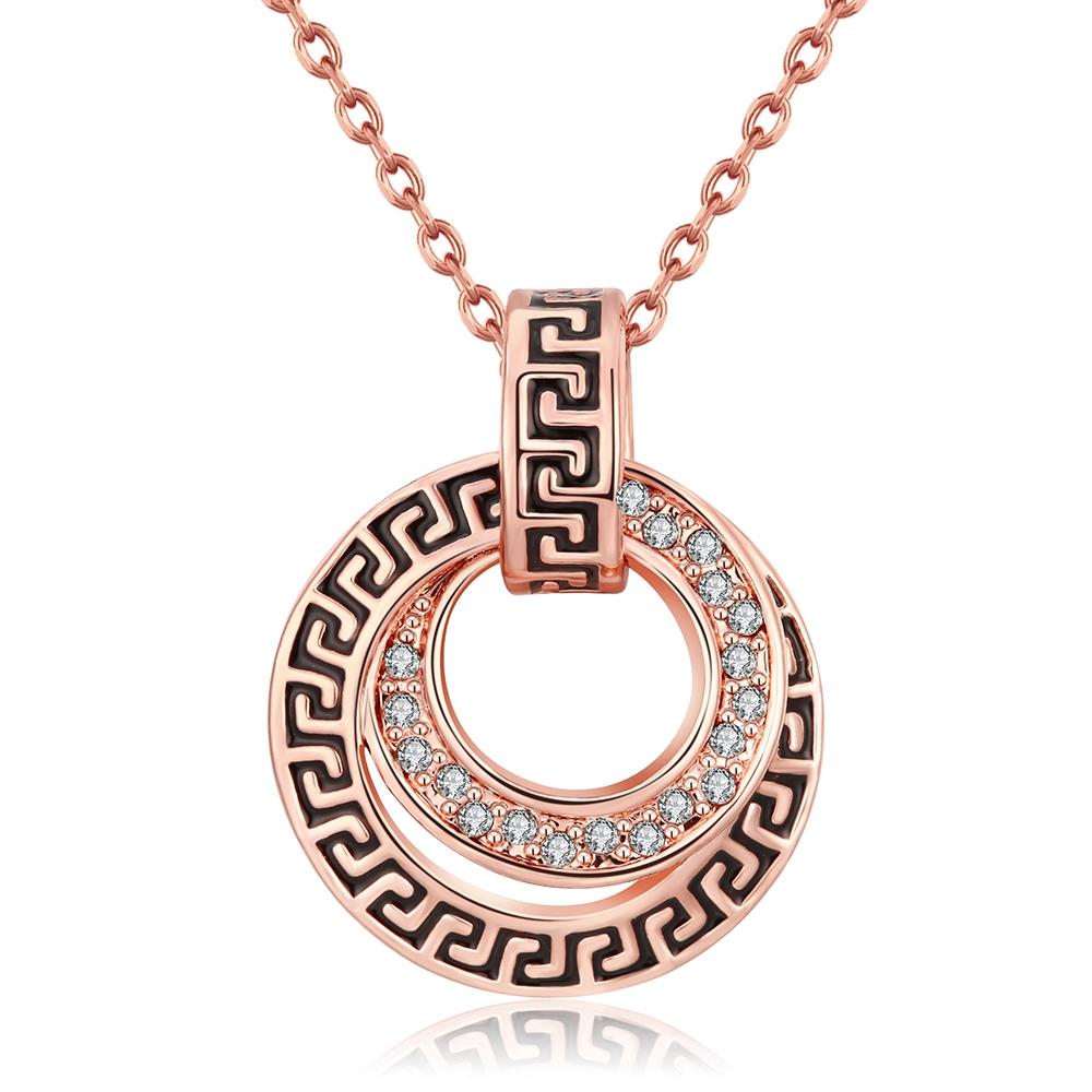 Swarovski Elements Intertwined Duo Pendant Necklace in 14K Rose Gold