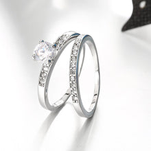 Swarovski Elements Duo Classical 14K White Gold Ring