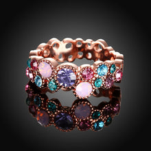 Rainbow Swarovski Multi-Circular Ring in 18K Rose Gold