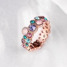 Rainbow Swarovski Multi-Circular Ring in 18K Rose Gold