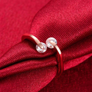 Together Forever Swarovski Crystal Ring Set in Rose Gold