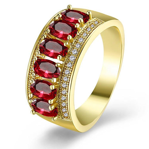 Ruby Multi Gem Micro-Pav'e Gold Cocktail Ring