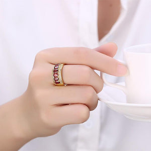 Ruby Multi Gem Micro-Pav'e Gold Cocktail Ring