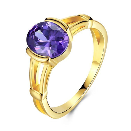 Tanzanite Classic Halo Cut Gold Ring