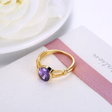 Tanzanite Classic Halo Cut Gold Ring