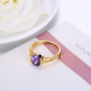 Tanzanite Classic Halo Cut Gold Ring