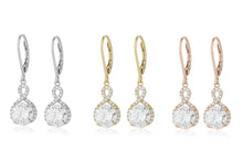 Swarovski Crystals Round Cut Halo Drop  Earring