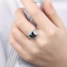 Pav'e Classic Emerald Cut Ring in 18K White Gold