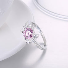 Pink Sapphire Curved Cocktail Pav'e Ring