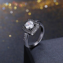 Swarovski Pav'e Halo Shaped Ring in Black Gun Plating