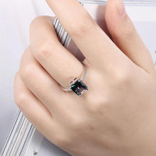 Smoky Mystic Topaz Emerald Cut Ring in 18K White Gold