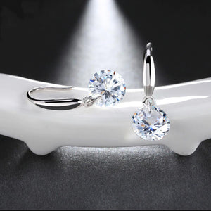 Stunning Swarovski Crystal Drill Drop Earring in 18K White Gold Plated