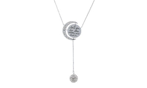Swarovski Crystals I Love you to the Moon and Back Pendant  Necklace