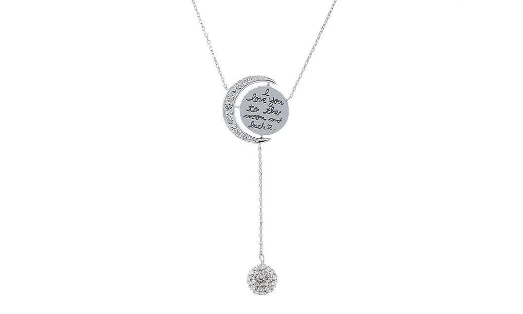 Swarovski Crystals I Love you to the Moon and Back Pendant  Necklace