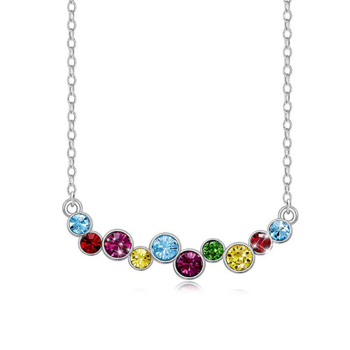 Swarovski Crystals Rainbow Bubbles  Necklace