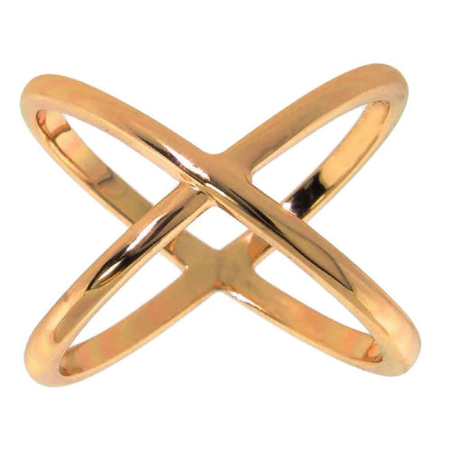 X Cross Ring in 18K Gold Plated