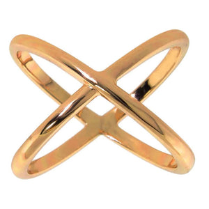 X Cross Ring in 18K Gold Plated
