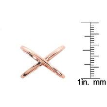 X Cross Ring in 18K Rose Gold Plated
