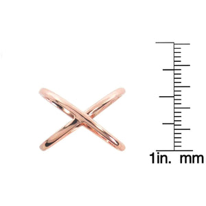 X Cross Ring in 18K Rose Gold Plated