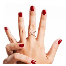 X Cross Ring in 18K White Gold Plated