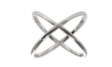 X Cross Ring in 18K White Gold Plated