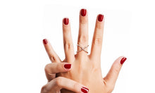 X Cross Ring in 18K White Gold Plated