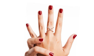 X Cross Ring in 18K White Gold Plated