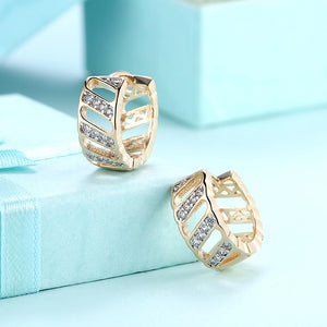 Swarovski Elements Criss-Cross Hoops in 14K Gold