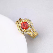 Ruby Micro-Pav'e Curved Setting Cocktail White Gold Ring