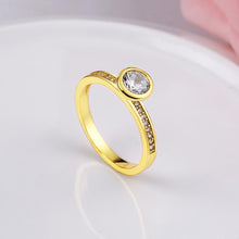 Princess Cut Pav'e Solitaire Cut Ring in Gold