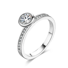 Single Princess Cut Pav'e Ring Set in White Gold