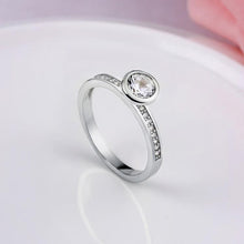Single Princess Cut Pav'e Ring Set in White Gold