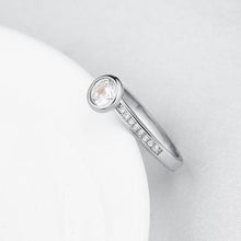 Single Princess Cut Pav'e Ring Set in White Gold