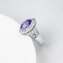 Tanzanite Diamond Cut Micro Pav'e White Gold Ring