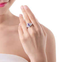 Tanzanite Diamond Cut Micro Pav'e White Gold Ring