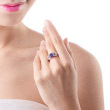 Tanzanite Princess Cut Braided Ring In White Gold
