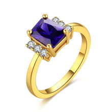 Sapphire Emerald Cut Micro-Pav'e Ring in Gold