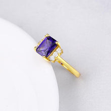 Sapphire Emerald Cut Micro-Pav'e Ring in Gold