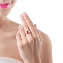 Ruby Emerald Cut Micro-Pav'e Ring in White Gold