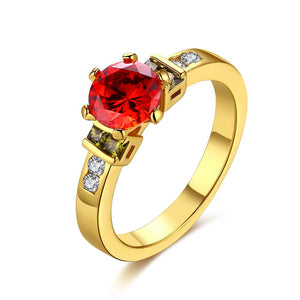 Princess Cut Ruby Multi-Gem Ring in Gold