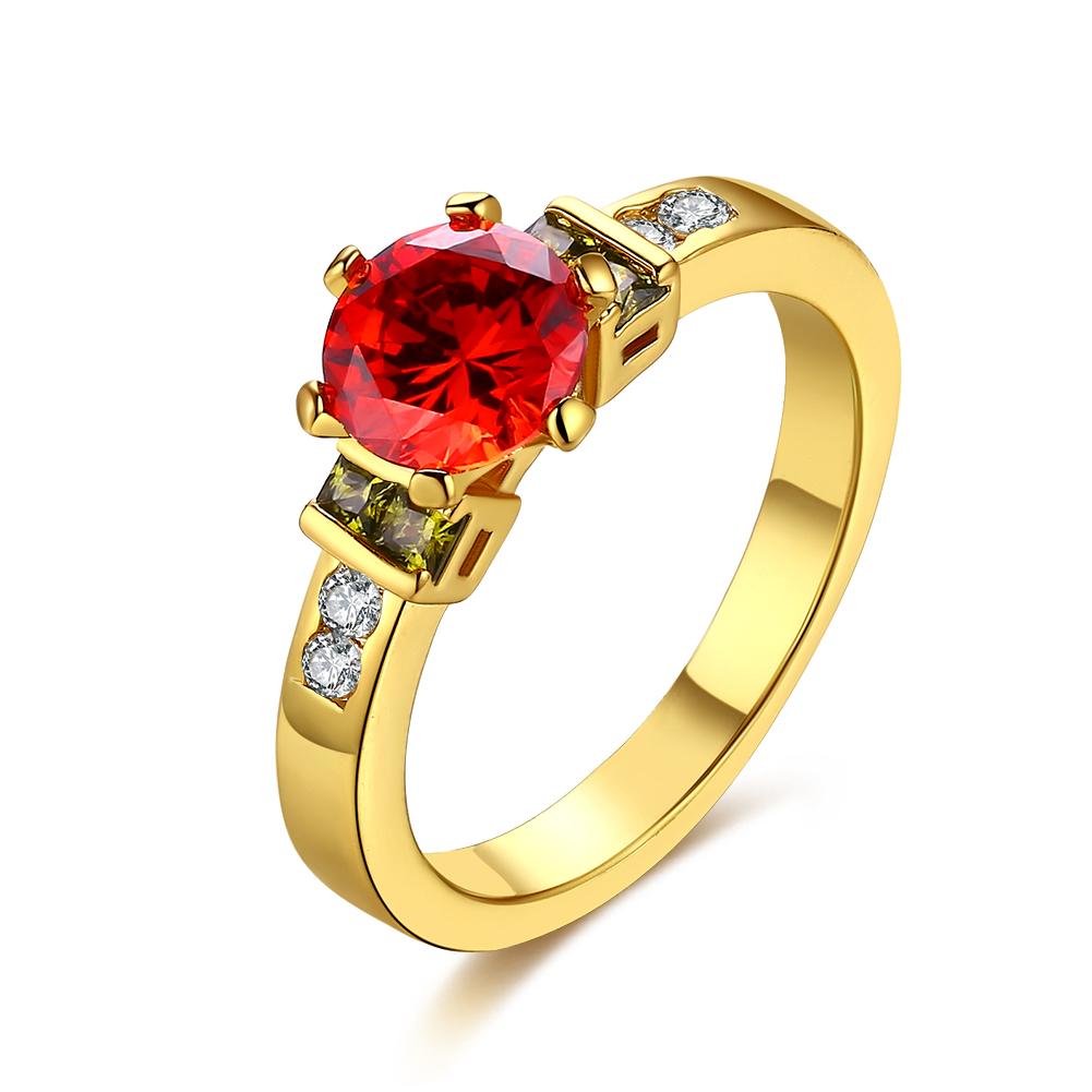 Princess Cut Ruby Multi-Gem Ring in Gold