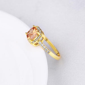 Sapphire Halo Cut Micro-Pav'e White Gold Ring