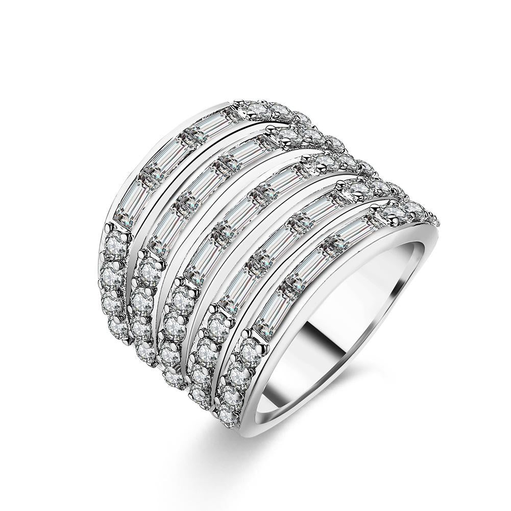 Princess & Baguette Cut Swarovski Elements Cocktail Ring