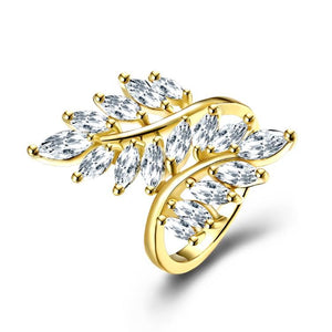 Swarovski Elements Multi Orchid Swirl Ring in Gold