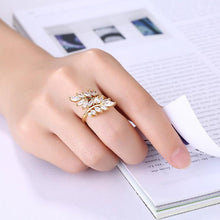 Swarovski Elements Multi Orchid Swirl Ring in Gold